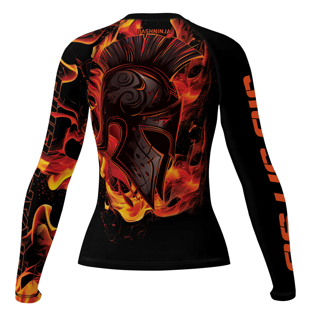 Rashninja Spartan Flame Helm Women's Long Sleeve Rash Guard