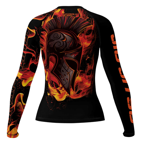 Rashninja Spartan Flame Helm Women's Long Sleeve Rash Guard