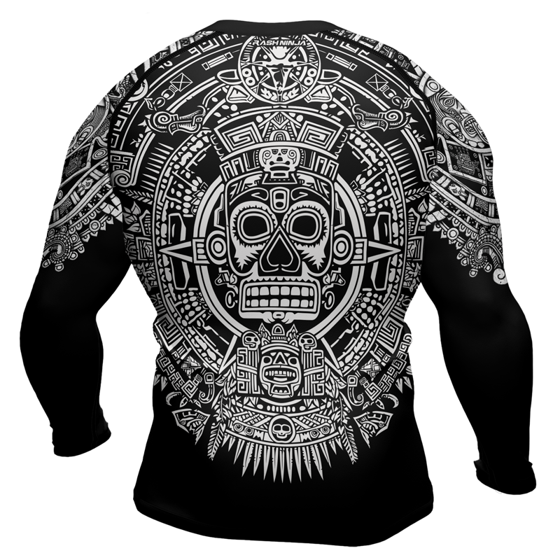 Rashninja Aztec Sun Stone Ranked Men's Long Sleeve Rash Guard