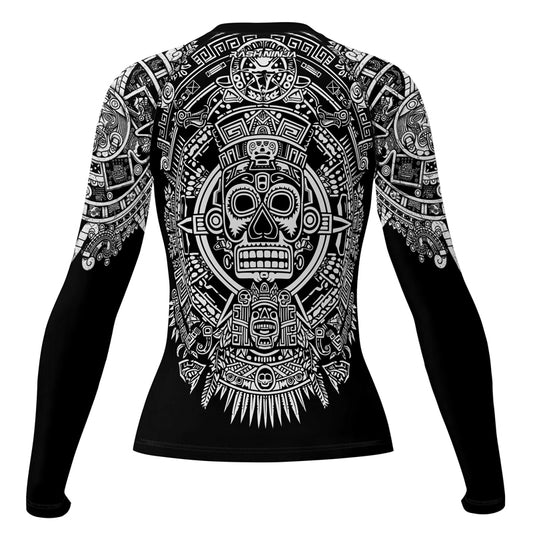 Rashninja Aztec Sun Stone Ranked Women's Long Sleeve Rash Guard