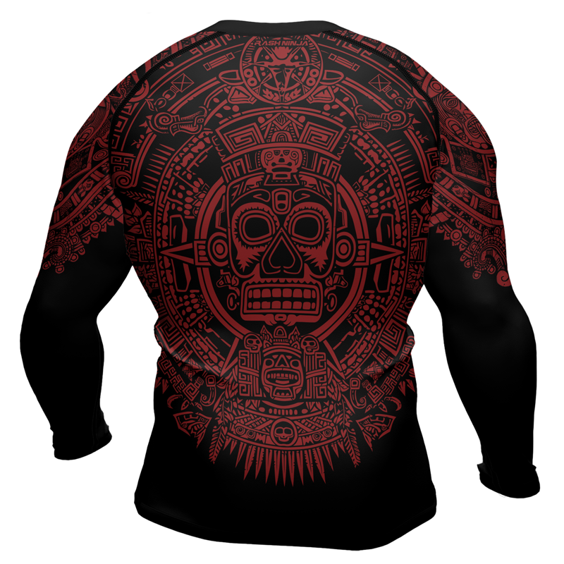 Rashninja Aztec Sun Stone Ranked Men's Long Sleeve Rash Guard