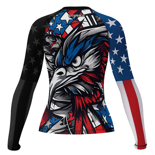 Rashninja Patriotic Eagle Sleeve Women's Long Sleeve Rash Guard

