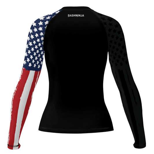 Rashninja American Flag Women's Long Sleeve Rash Guard