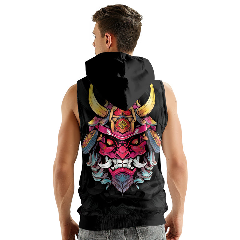 Rashninja Fear the Oni Sleeveless Hoodie | Muay Thai Sleeveless Hoodie