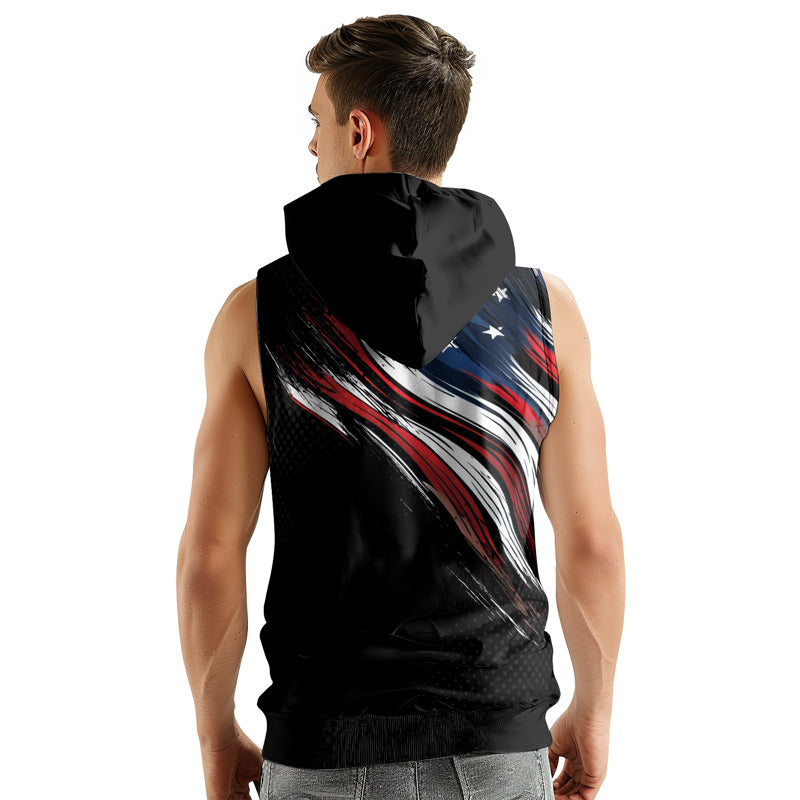 Rashninja Patriotic USA Flag Sleeveless Hoodie | MMA Sleeveless Hoodie