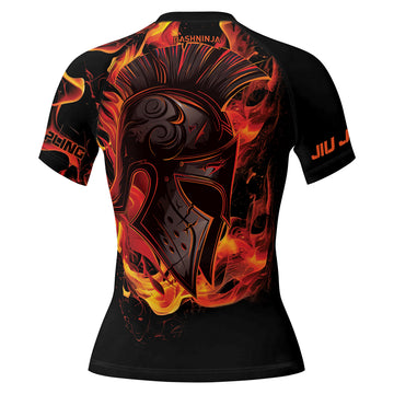 Rashninja Spartan Flame Helm Women's Short Sleeve Rash Guard