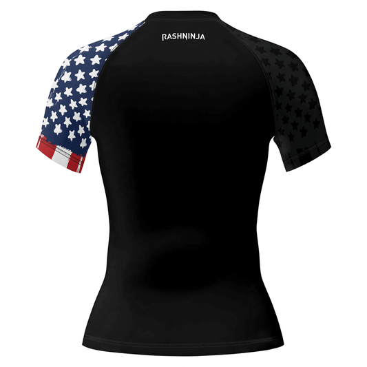 Rashninja American Flag Women's Short Sleeve Rash Guard