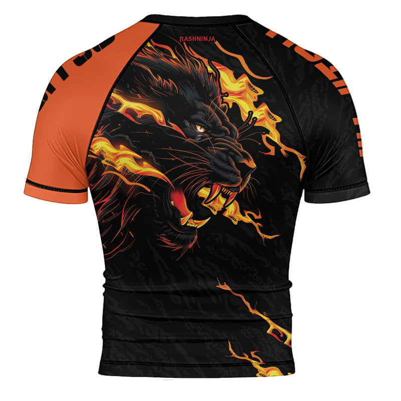 Rashninja Regal Roar Men's Short Sleeve Rash Guard | Lion Fightwear