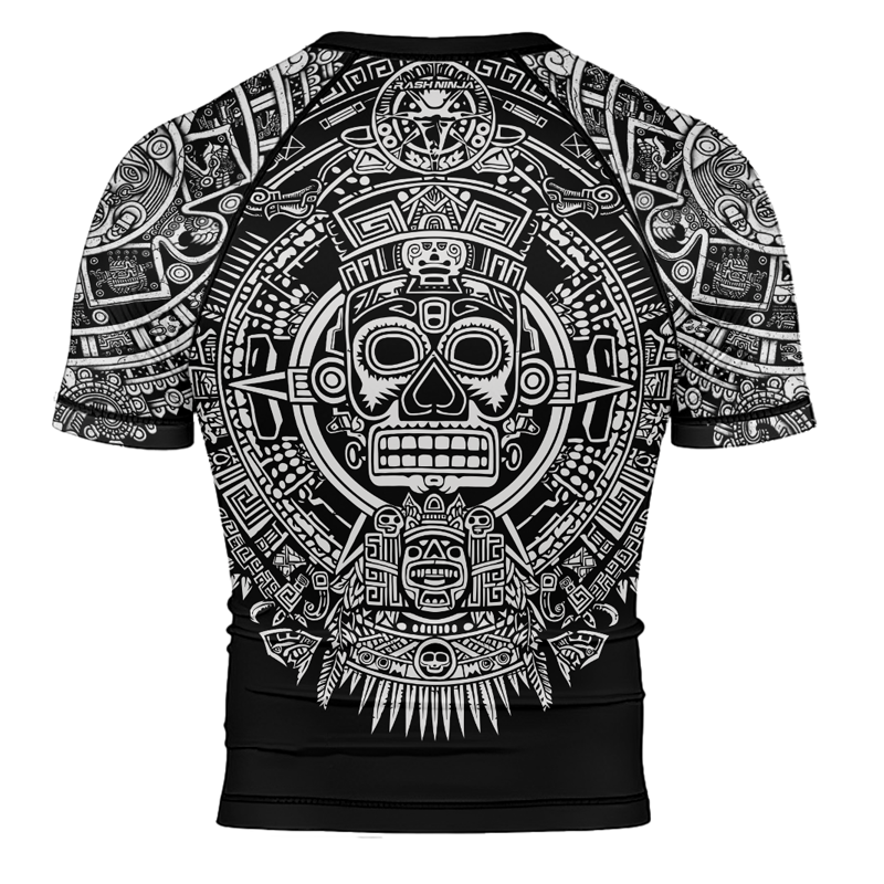 Rashninja Aztec Sun Stone Ranked Men's Short Sleeve Rash Guard