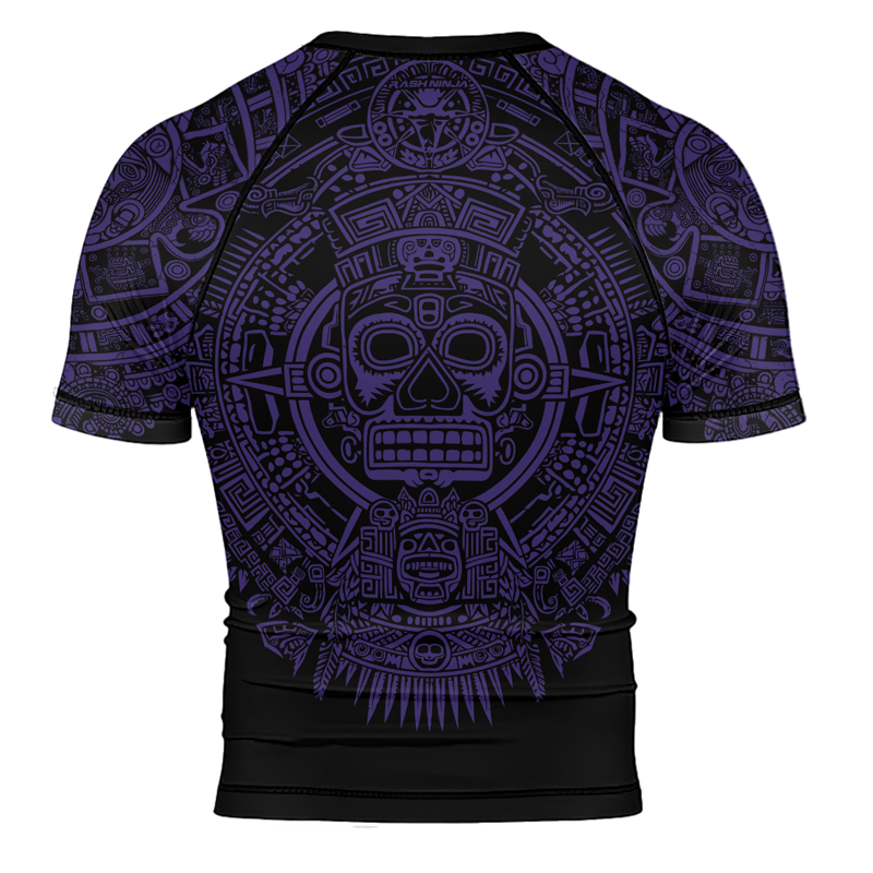 Rashninja Aztec Sun Stone Ranked Men's Short Sleeve Rash Guard