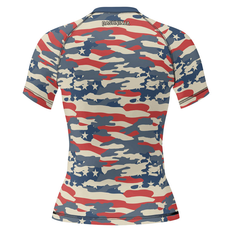 Rashninja American Camouflage Women's Short Sleeve Rash Guard