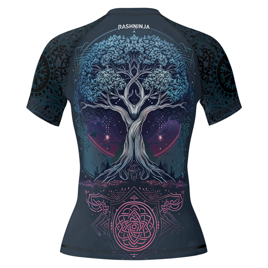 Rashninja Yggdrasil's Eternal Night Women's Short Sleeve Rash Guard