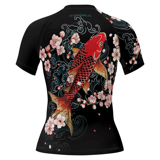 Rashninja Koi and Sakura Women's Short Sleeve Rash Guard