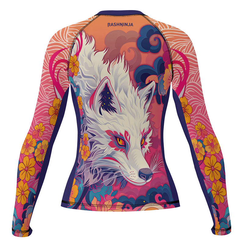 Rashninja Japanese White Kitsune Women's Long Sleeve Rash Guard