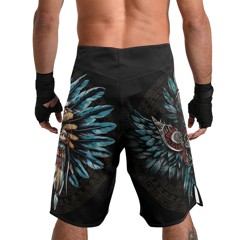 Rashninja Aztec High Chief Skull Men's Fight Shorts