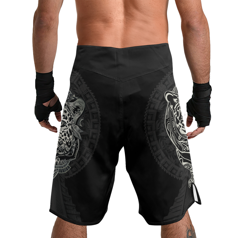 Rashninja Aztec Hunting Jaguar Men's Fight Shorts