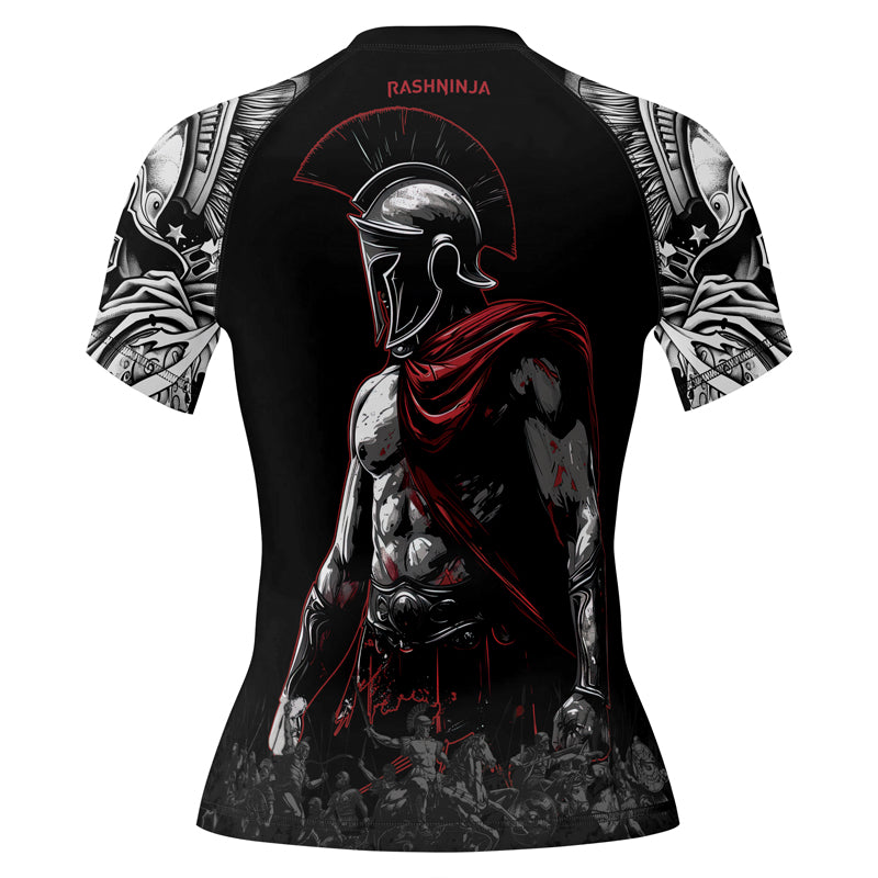 Rashninja Spartan Warrior Crest Women's Short Sleeve Rash Guard