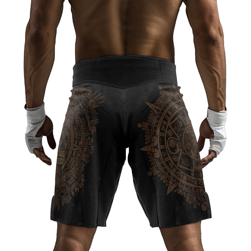 Rashninja Aztec Sun Stone Ranked Men's Fight Shorts