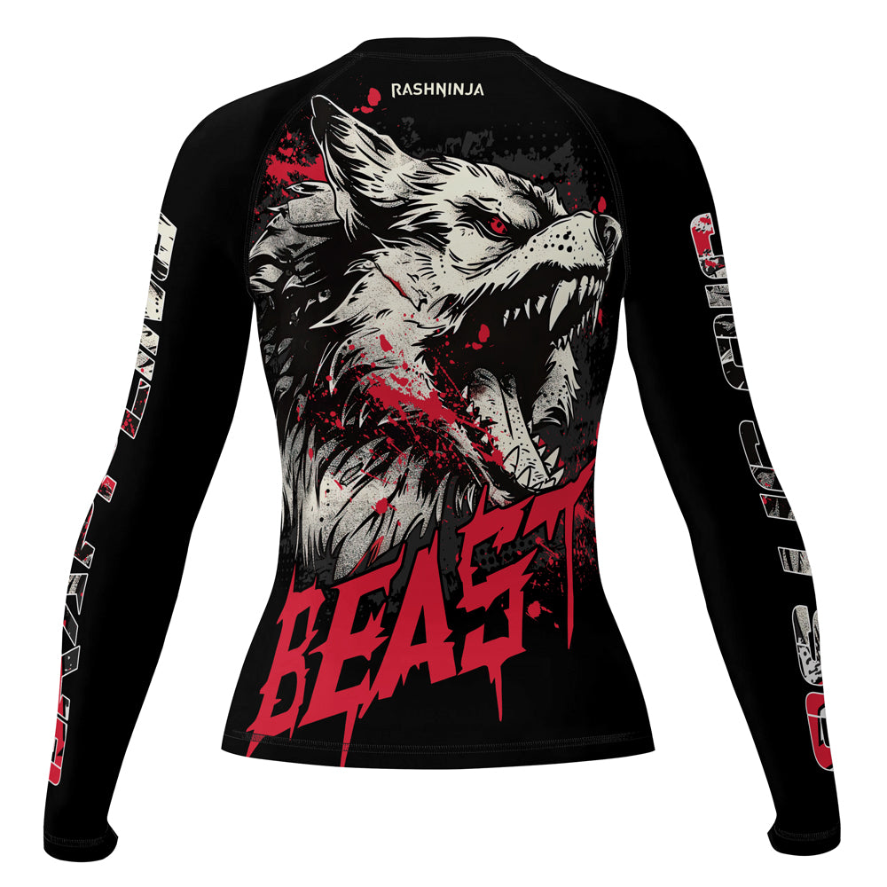 Rashninja Wolf Tribal Spirit Women's Long Sleeve Rash Guard

