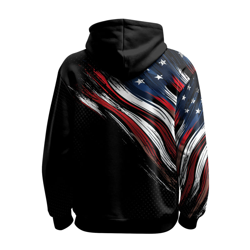 Rashninja Patriotic USA Flag AOP Hoodie | Patriotic Hooded Sweatshirt