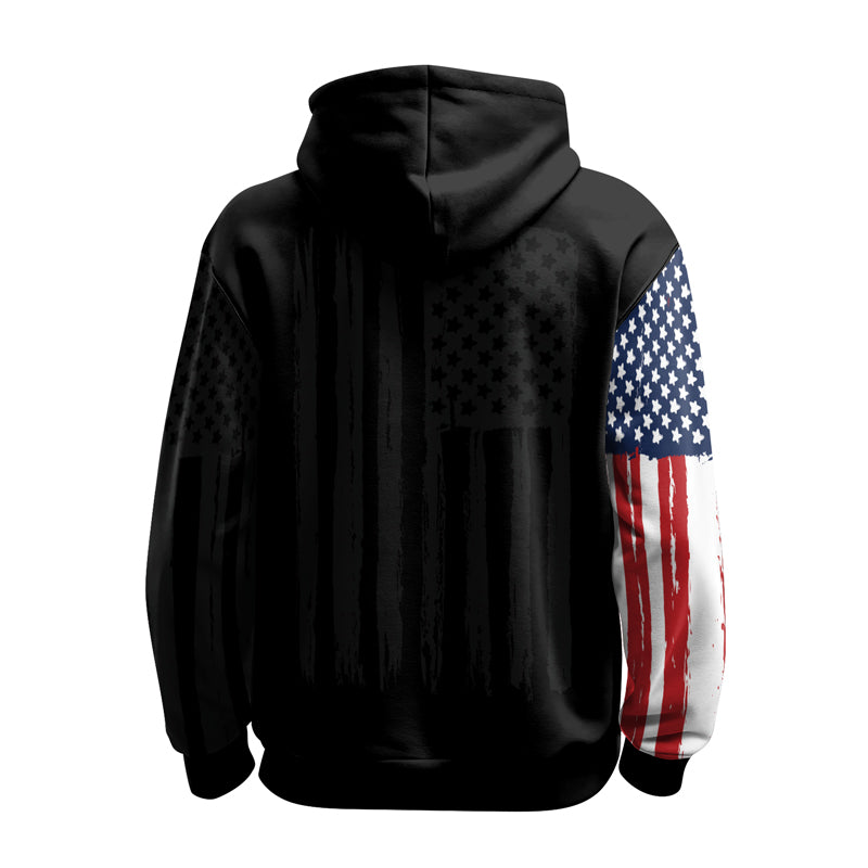 Rashninja American Flag AOP Hoodie | Patriotic Hooded Sweatshirt