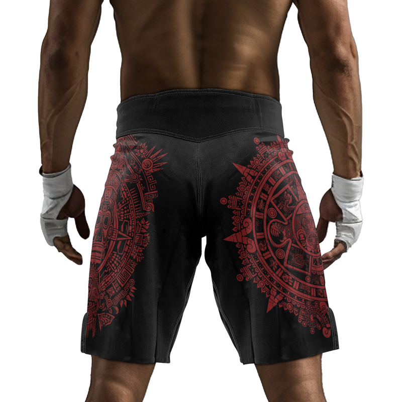 Rashninja Aztec Sun Stone Ranked Men's Fight Shorts