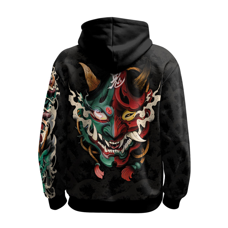 Rashninja Summoning Oni AOP Hoodie | Japanese Samurai Style Hoodie