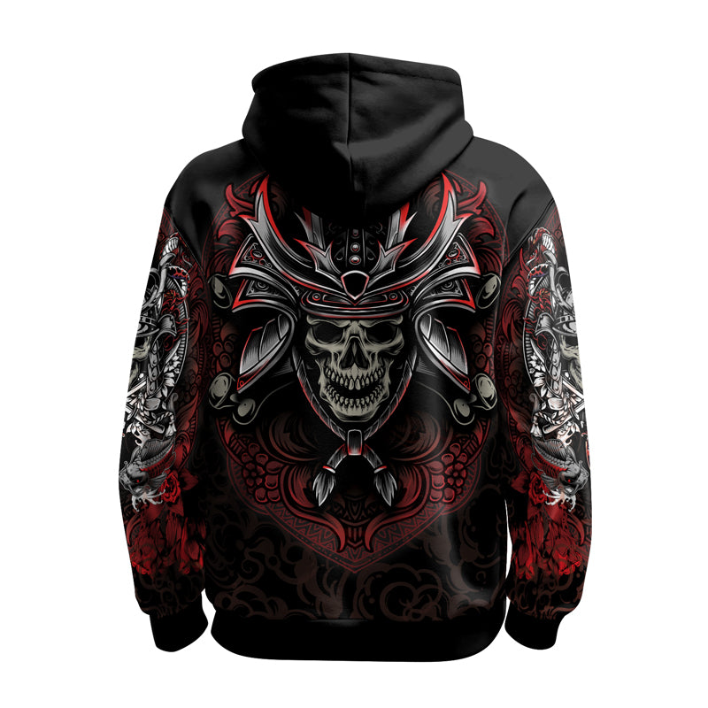 Rashninja Mystic Skull Samurai AOP Hoodie | Japanese Samurai Hoodie