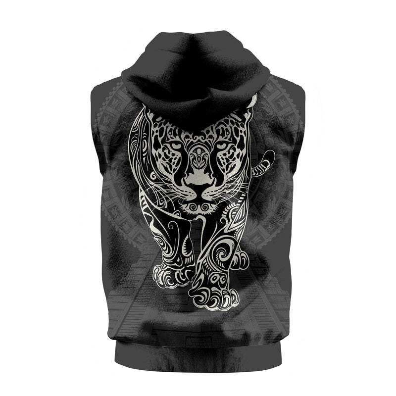 Rashninja Aztec Hunting Jaguar Sleeveless Hoodie | Sleeveless Hoodie