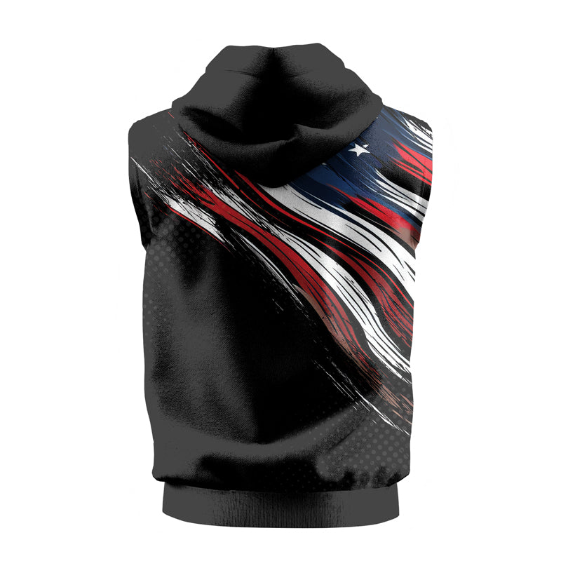 Rashninja Patriotic USA Flag Sleeveless Hoodie | MMA Sleeveless Hoodie