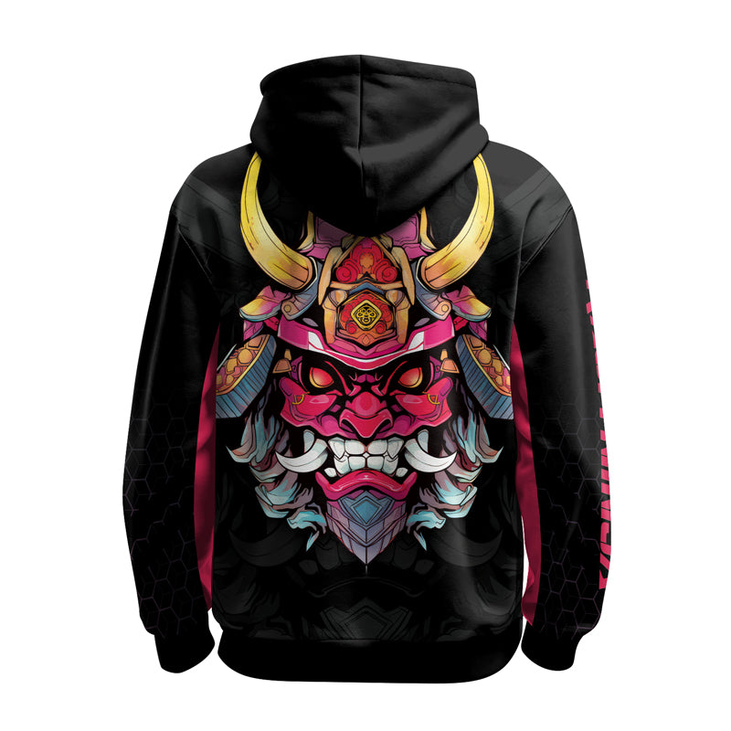 Rashninja Fear the Oni AOP Hoodie | Japanese Samurai Hoodie | Samurai