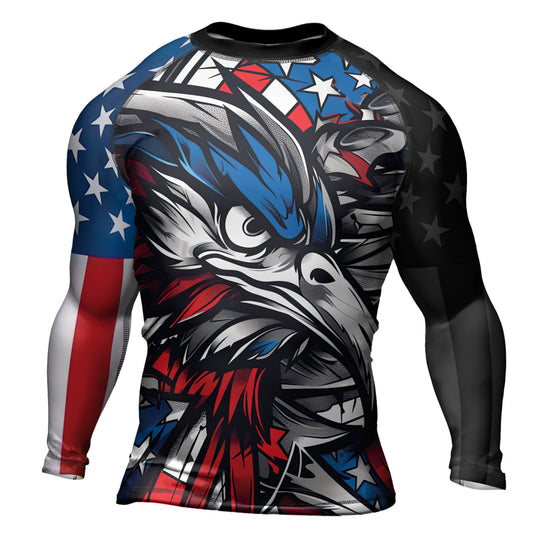 Rashninja Patriotic Eagle Sleeve Men's Long Sleeve Rash Guard