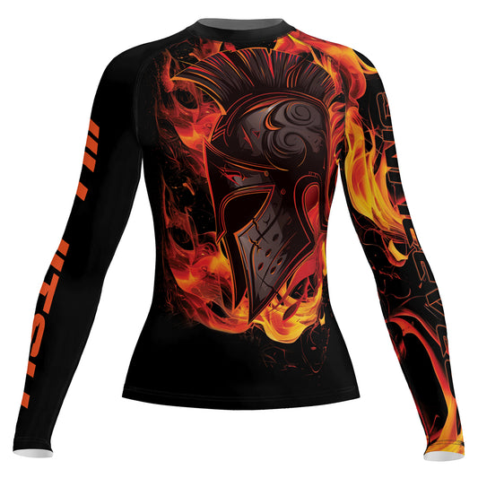 Rashninja Spartan Flame Helm Women's Long Sleeve Rash Guard
