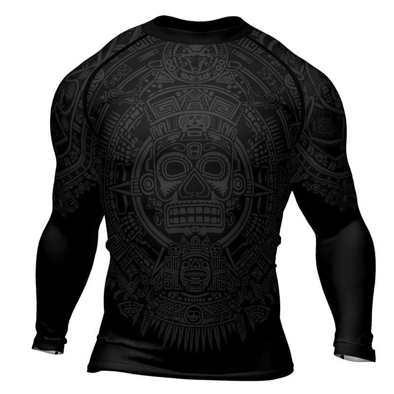 Rashninja Aztec Sun Stone Ranked Men's Long Sleeve Rash Guard