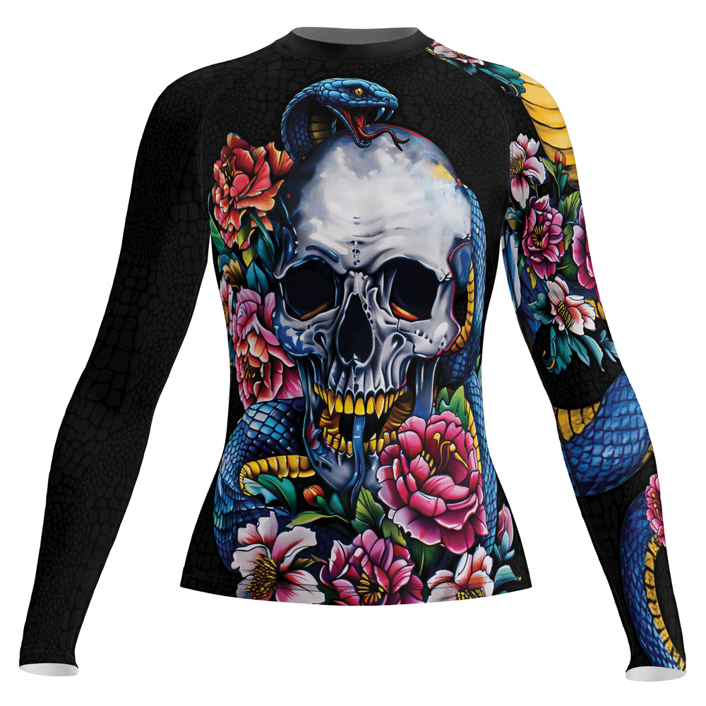 Rashninja Snake Dark Bloom Women's Long Sleeve Rash Guard
