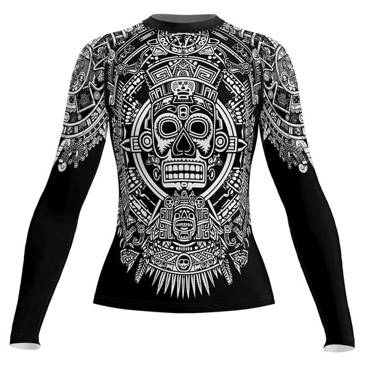 Rashninja Aztec Sun Stone Ranked Women's Long Sleeve Rash Guard