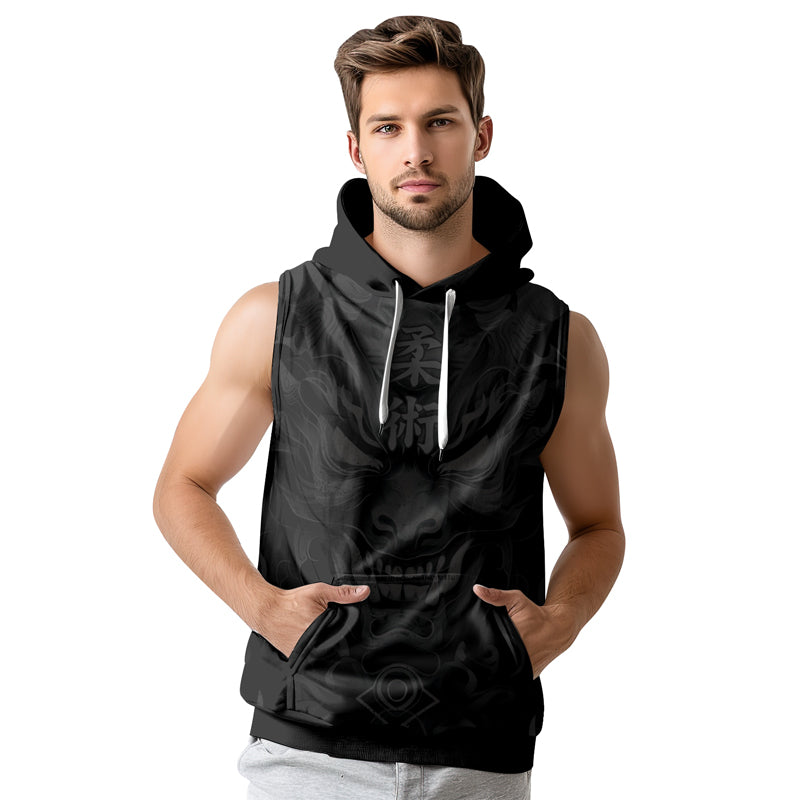 Rashninja Oni Fury Sleeveless Hoodie | Muay Thai Sleeveless Hoodie