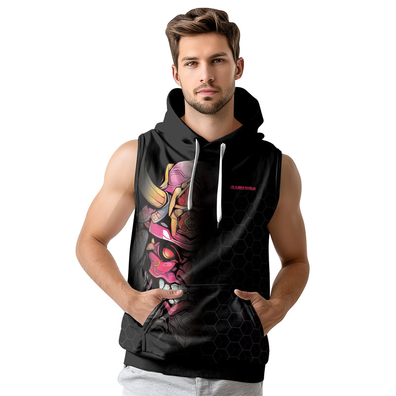 Rashninja Fear the Oni Sleeveless Hoodie | Muay Thai Sleeveless Hoodie