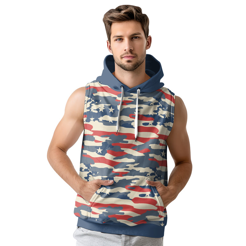 Rashninja American Camouflage Sleeveless Hoodie |MMA Sleeveless Hoodie