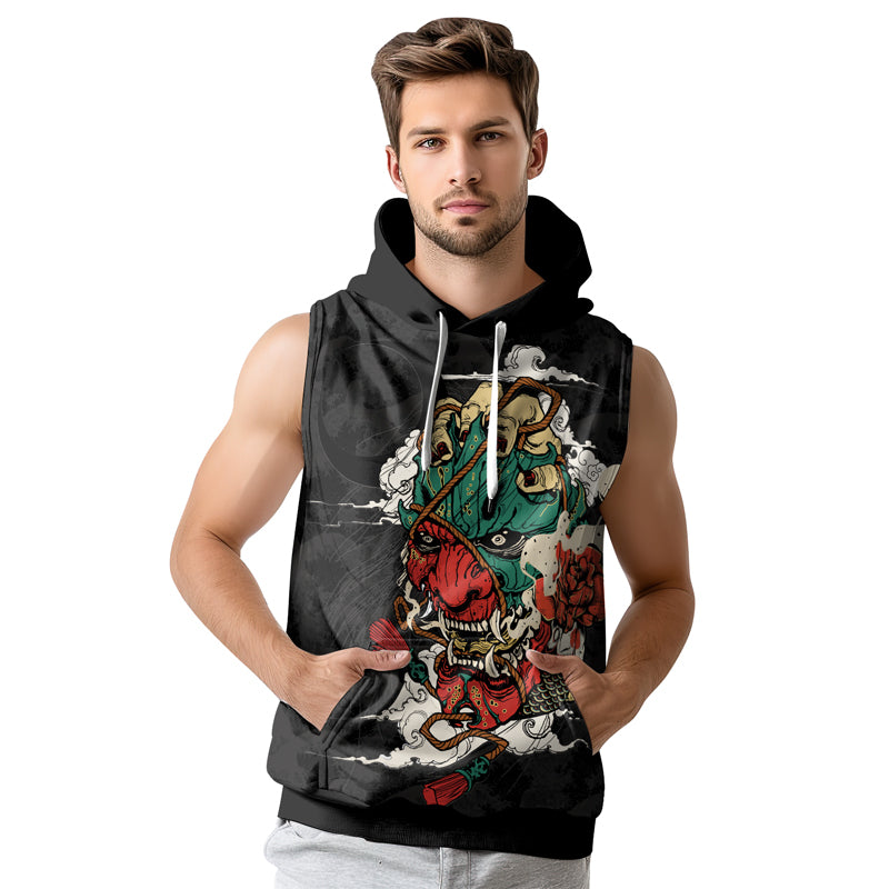 Rashninja Summoning Oni Sleeveless Hoodie | MMA Sleeveless Hoodie