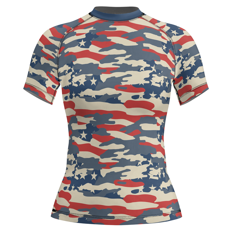 Rashninja American Camouflage Women's Short Sleeve Rash Guard