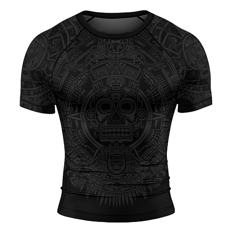 Rashninja Aztec Sun Stone Ranked Men's Short Sleeve Rash Guard