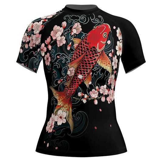 Rashninja Koi and Sakura Women's Short Sleeve Rash Guard