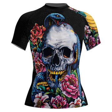 Rashninja Snake Dark Bloom Women's Short Sleeve Rash Guard