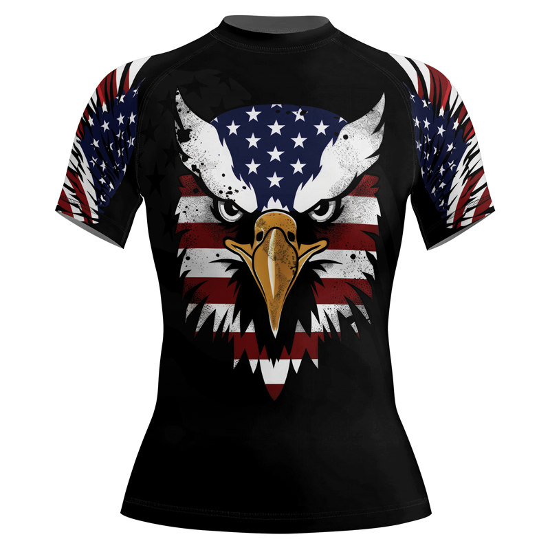 Rashninja American Eagle Head Women's Short Sleeve Rash Guard