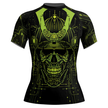 Rashninja Cyber Samurai Circuit Green Women's Short Sleeve Rash Guard


