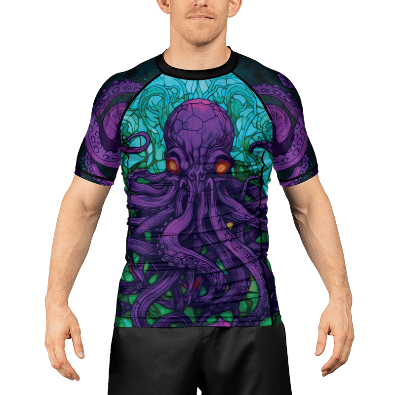 Rashninja Eldritch Entity Cthulhu Men's Short Sleeve Rash Guard - Rashninja LLC