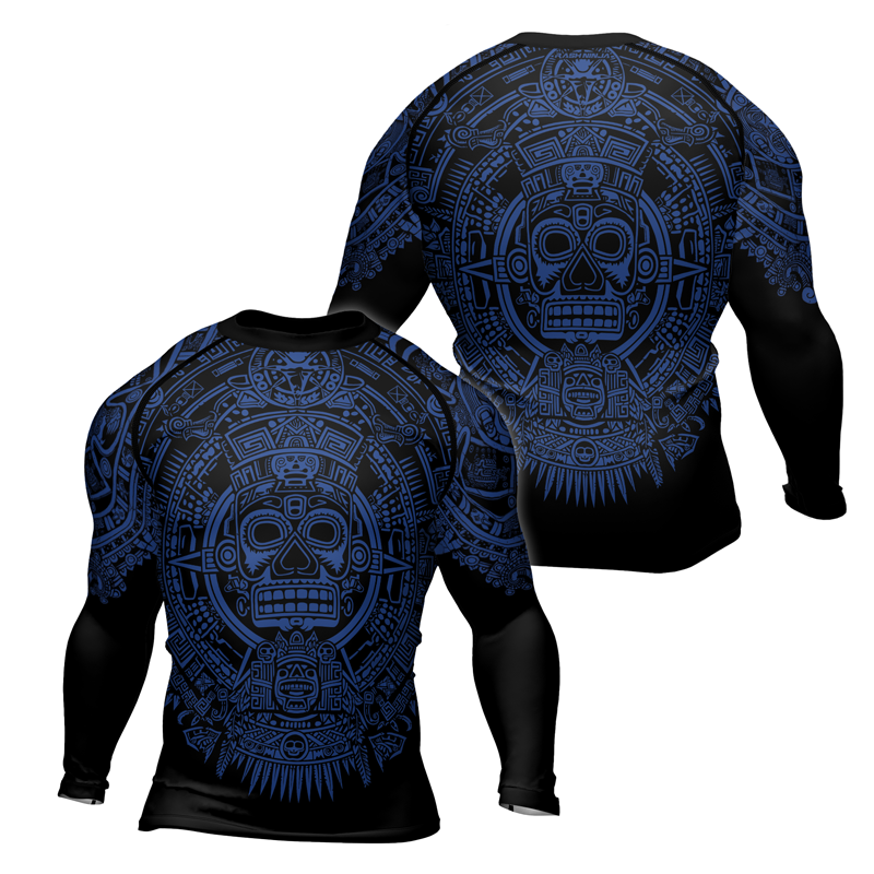 Rashninja Aztec Sun Stone Ranked Men's Long Sleeve Rash Guard