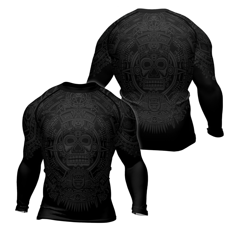 Rashninja Aztec Sun Stone Ranked Men's Long Sleeve Rash Guard