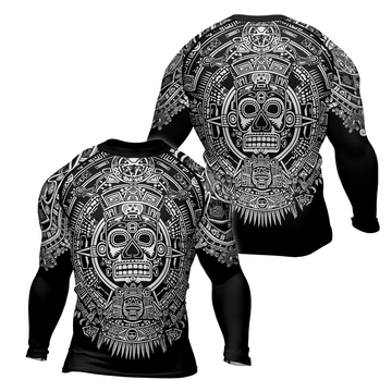 Rashninja Aztec Sun Stone Ranked Men's Long Sleeve Rash Guard